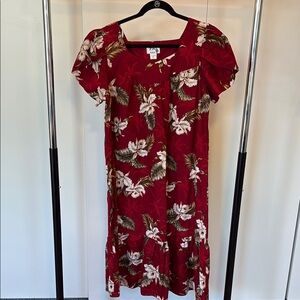 Hawaiian floral Red Dress